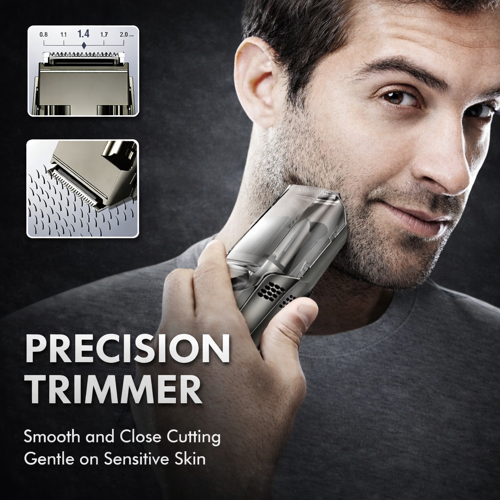 Vacuum Beard Trimmer for Men