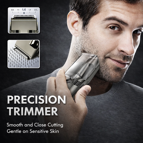 Vacuum Beard Trimmer for Men
