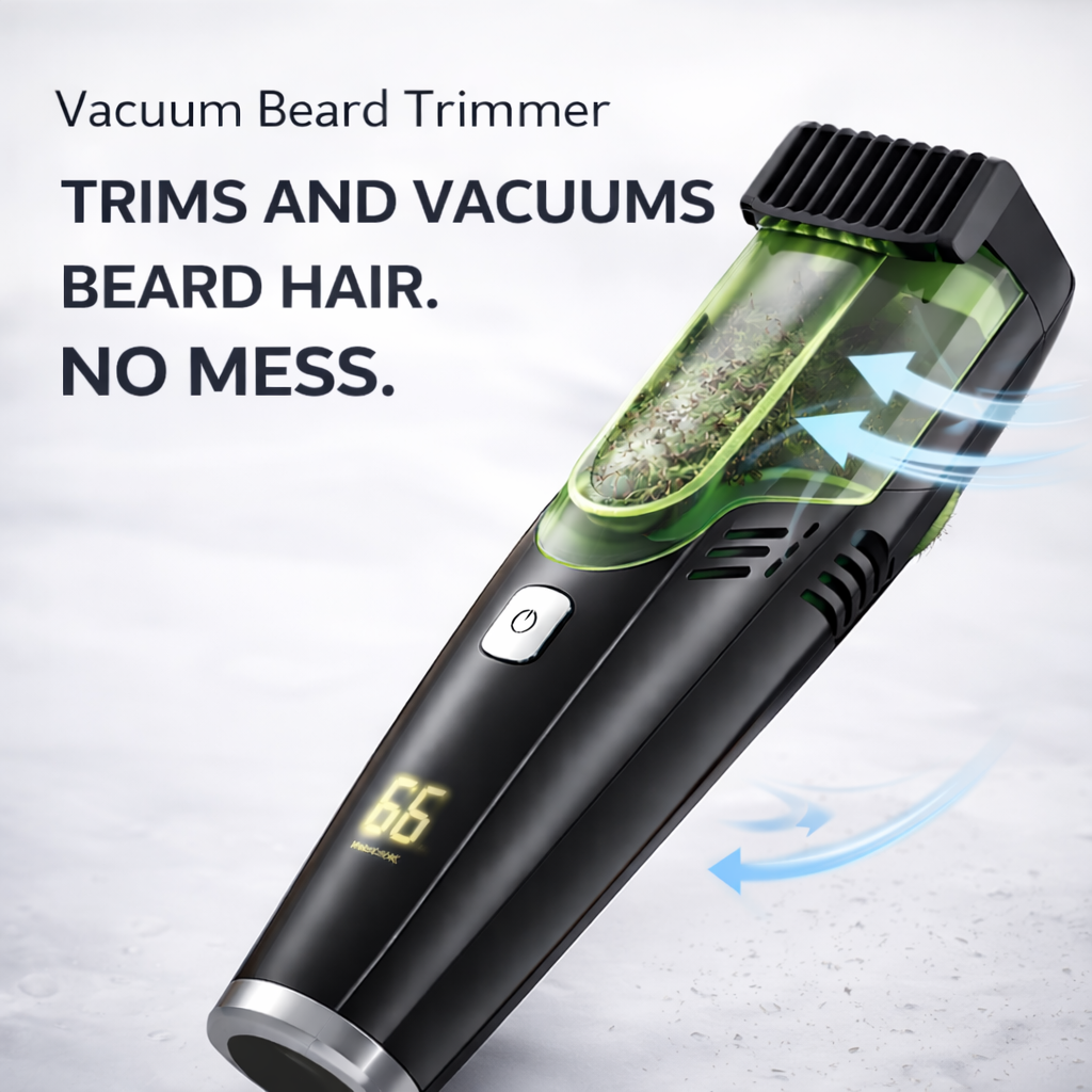 Vacuum Beard Trimmer for Men
